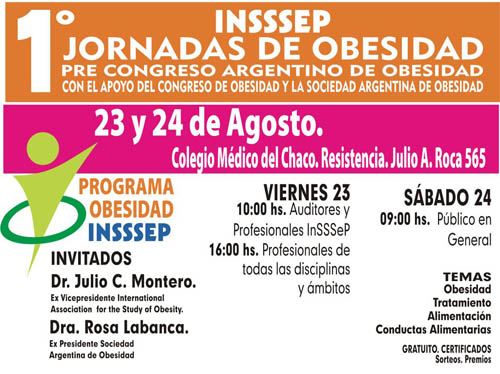 Llegan las jornadas para el Pre Congreso de Obesidad en el Colegio